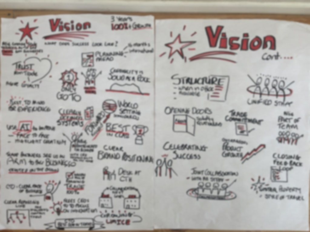 Team vision charts showing a shared future