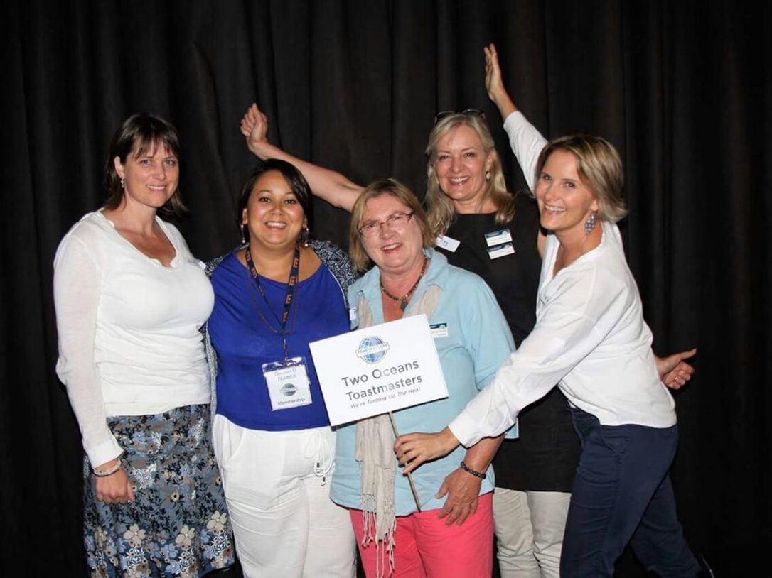 Kay with members of her Two Oceans Toastmasters club